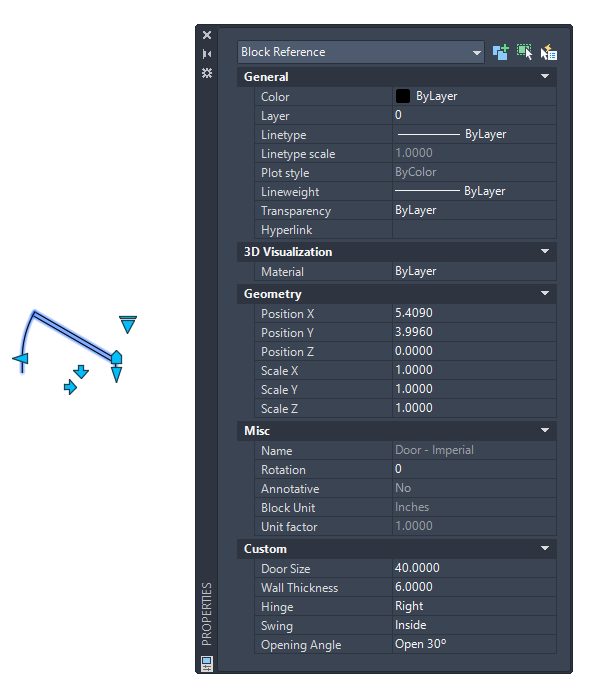 AutoCAD Properties Palette Definition
