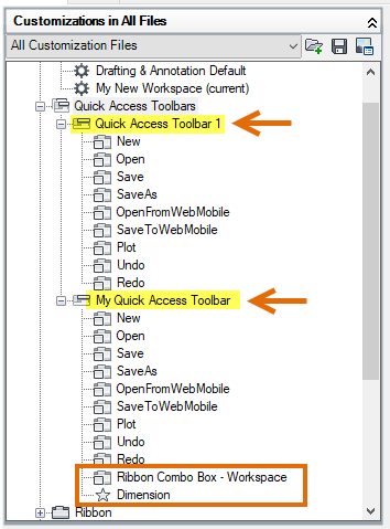 Quick Access Toolbar remove
