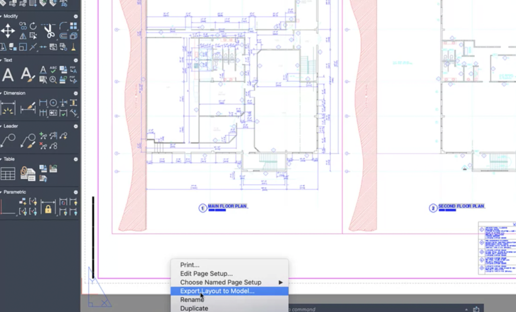 AutoCAD 2022 for Mac Export Layout