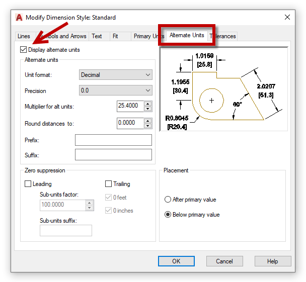 show both metric and imperial in AutoCAD
