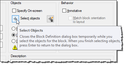 Select Objects AutoCAD block
