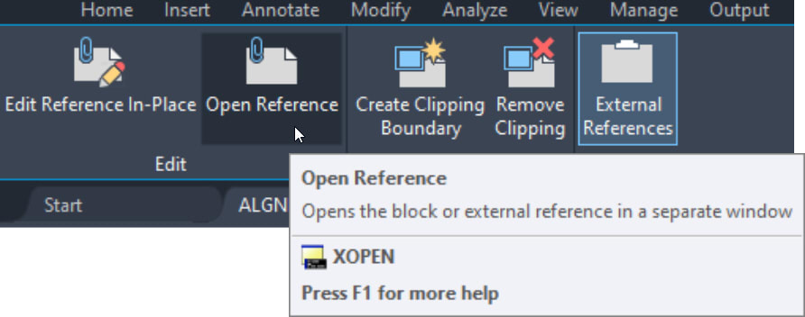 Open Reference AutoCAD