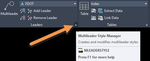 Multileader Style Manager AutoCAD