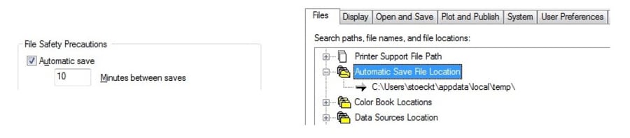 autosave AutoCAD