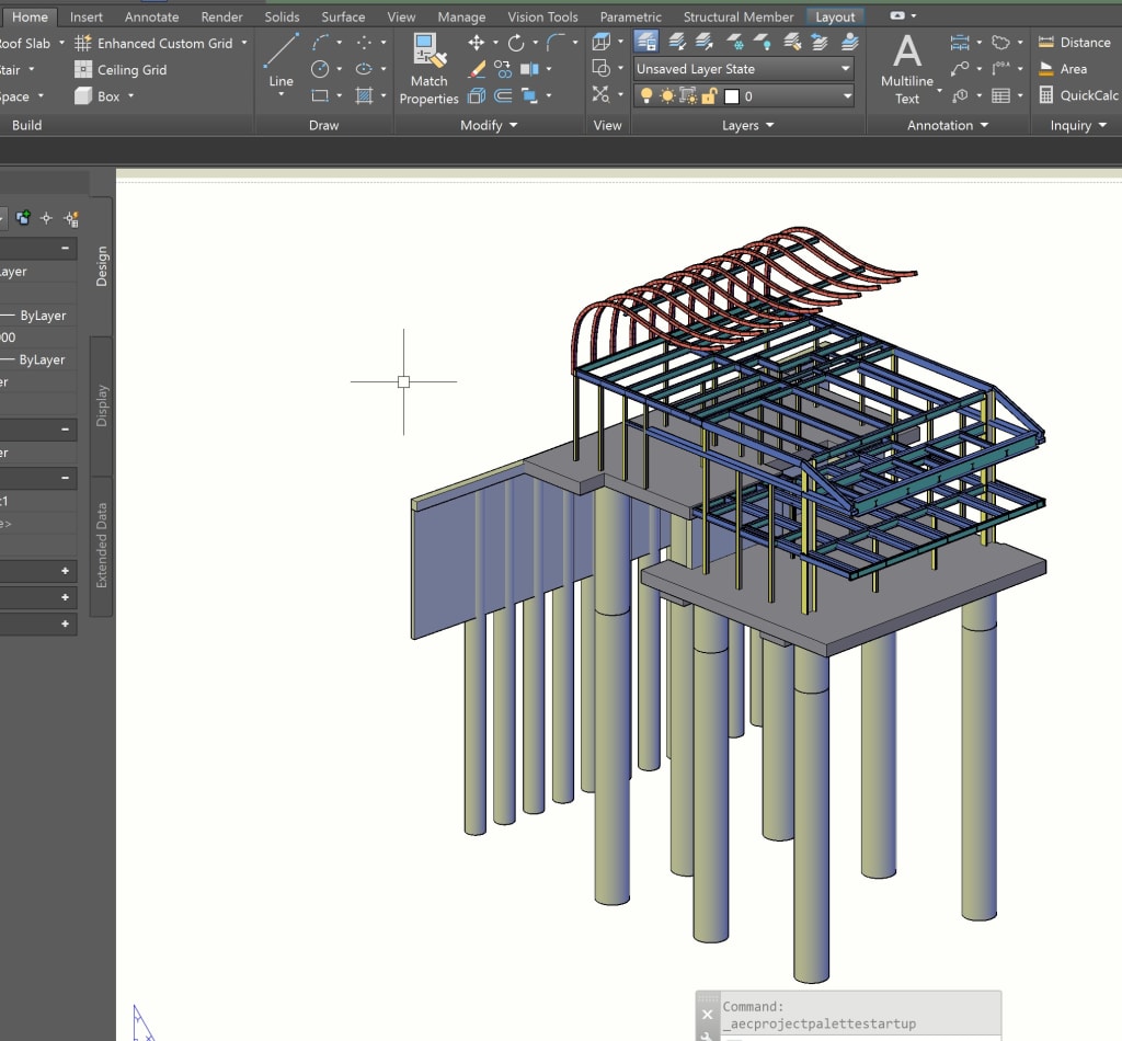 Pile and Steel Rendering AutoCAD Architecture Toolset
