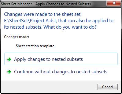 AutoCAD Sheet Set Changes 