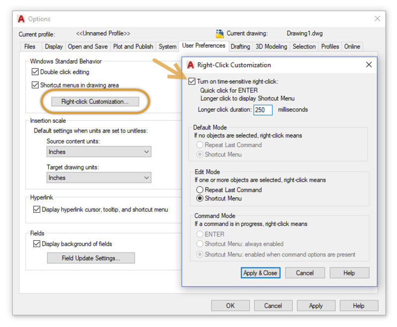 AutoCAD Right-Click Delay