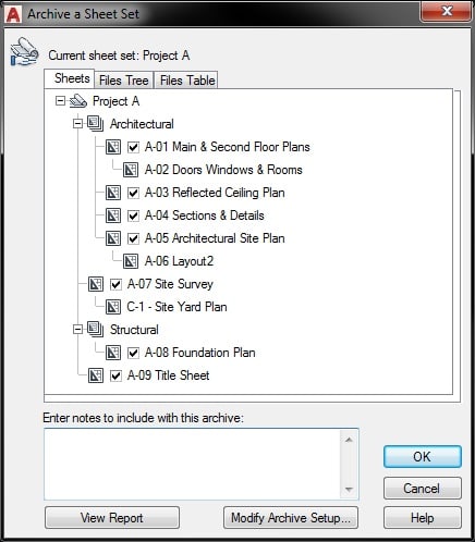 AutoCAD Sheet Set Archive