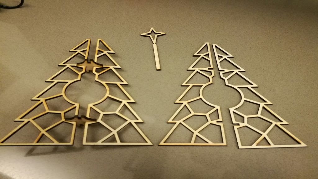 AutoCAD Tree Holiday Decorations Cut Out