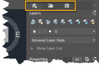 AutoCAD 2018 for Mac: Tabbed Palettes