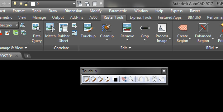 AutoCAD Raster Design from PDF Scan: Touchup Tool