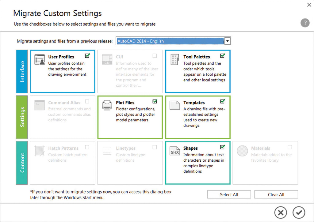 Migrate Custom Settings