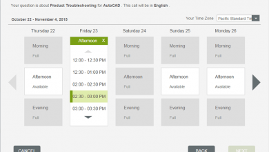 Autodesk Tech Support "Schedule a Call" screen