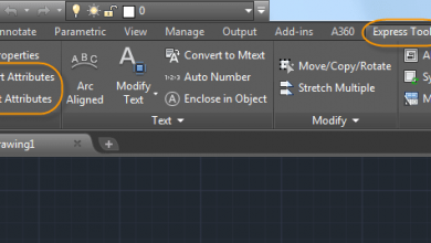 AutoCAD Express Tools Import/Export Block Attributes ribbon