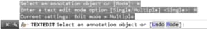 AutoCAD 2017 - Text edit undo option.