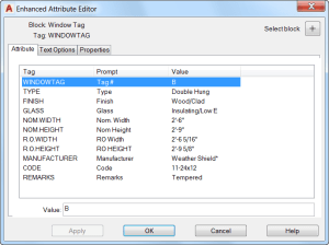 AutoCAD 2017 - Enhanced Attribute Editor.