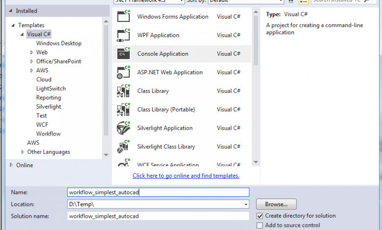 Tutorial for using AutoCAD I/O to create a console application.