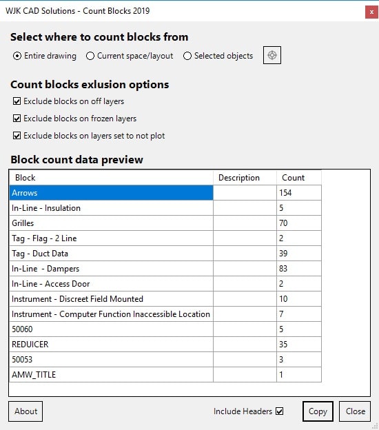 Count Blocks WJK CAD app