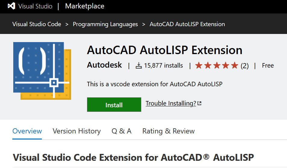 Visual Studio Code Extension for AutoCAD AutoLISP 