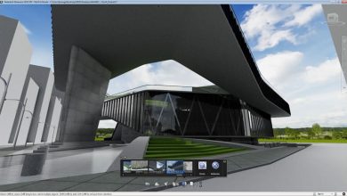 Rendered building by AutoCAD®, Product Design Suite, and Building Design Suite.