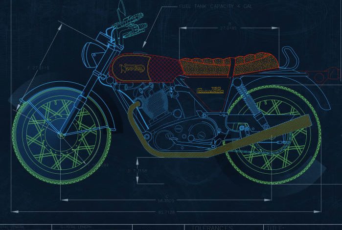 AutoCAD LT is best low-cost CAD. Motorcycle diagram.