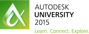 Autodesk University 2015 AutoCAD and LT recorded classes online. Logo and tagline.