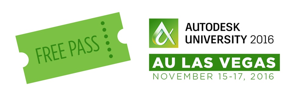Autodesk University AU Las Vegas 2016 Free Pass