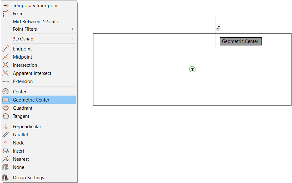 AutoCAD Rectangle With a Center Object
