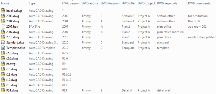 DWG Columns for Explorer 01: AutoCAD Exchange app