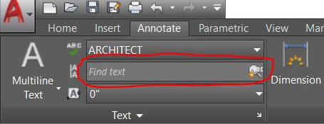 Find and Replace AutoCAD Ribbon