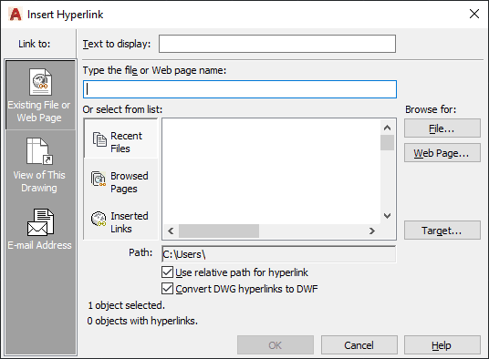 Hyperlink DWG File AutoCAD
