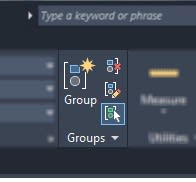 Groups panel in AutoCAD