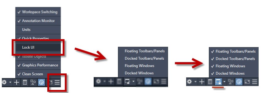 Lock UI tool AutoCAD