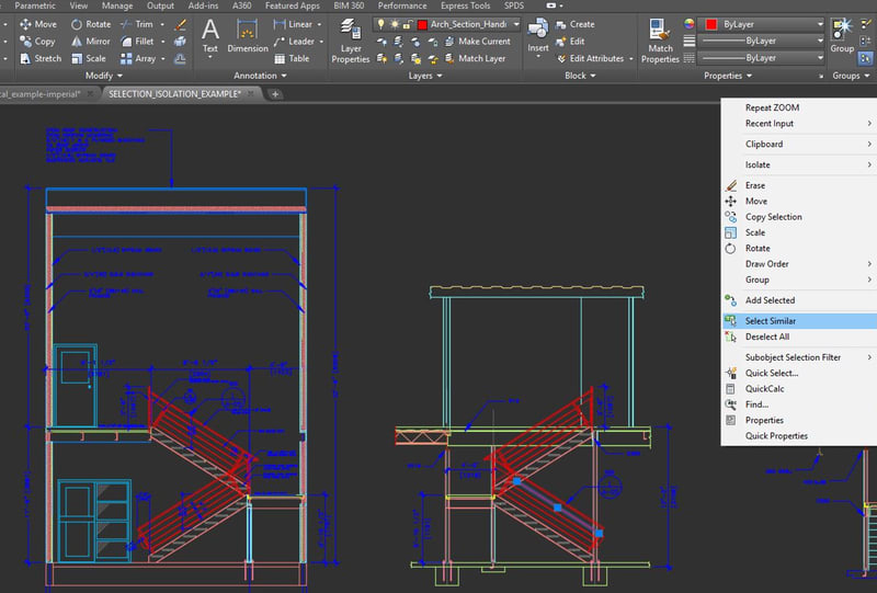 AutoCAD Object Selection and Isolation