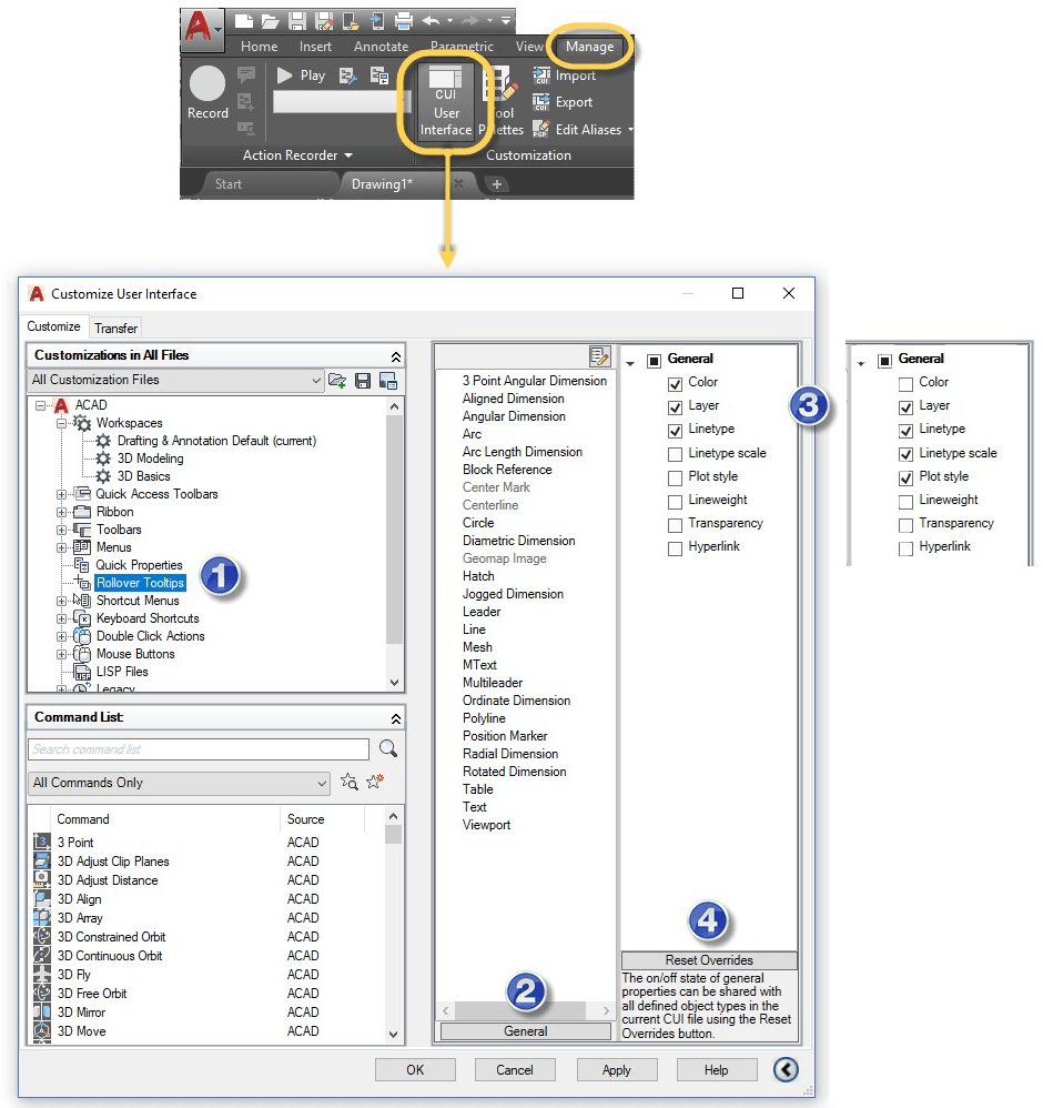 AutoCAD Rollover ToolTips