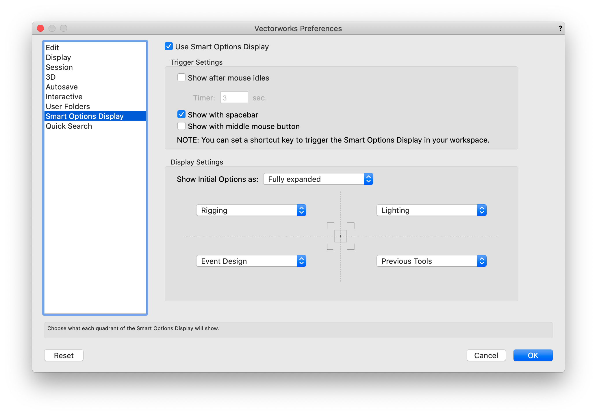 Carter Smart Options display